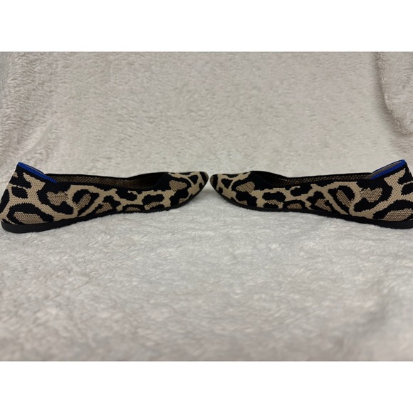 Rothys The Point Leopard Print Knit Pointed Toe Flats Brown Black Tan Womens 7.5 - Picture 9 of 10